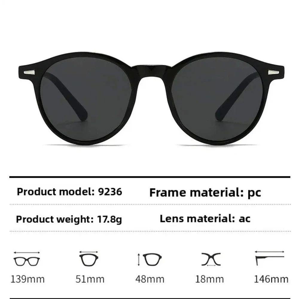 Mens Black Round Sunglasses Retro Classic Vintage Style Shades Sophisticated New
